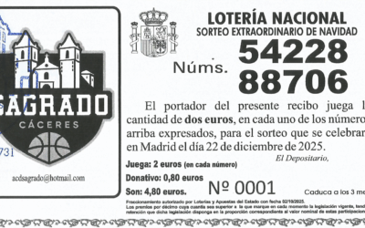 ¡Ya está a la venta la Lotería de Navidad del Sagrado Cáceres CB!